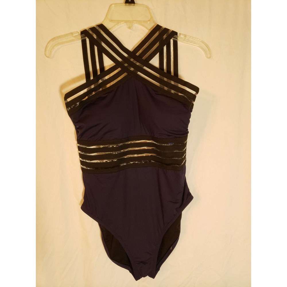 Women's Hilor Navy And Black Swimsuit Size M